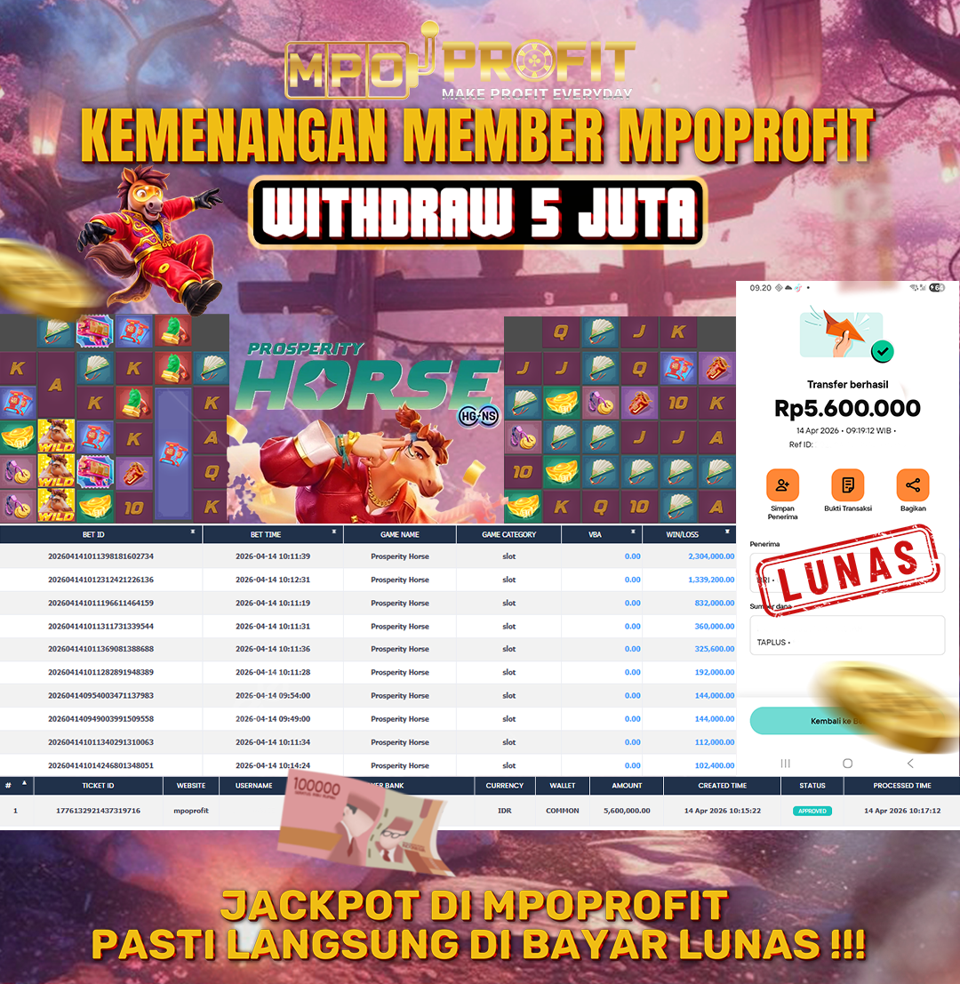 MPOPROFIT JACKPOT SLOT NEXTSPIN! KEMENANGAN MURNI DI (PROSPERITY HORSE TOTAL RP 5.600.000,- LUNAS)
